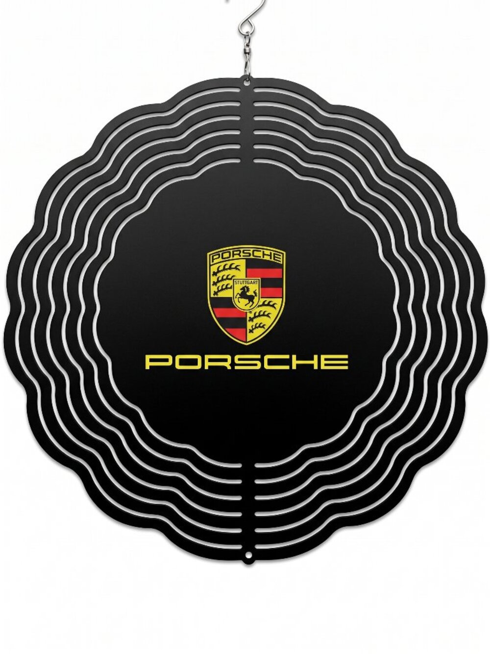 10" Porsche Metal Kinetic Wind Spinner - Outdoor Garden Hanging Decor